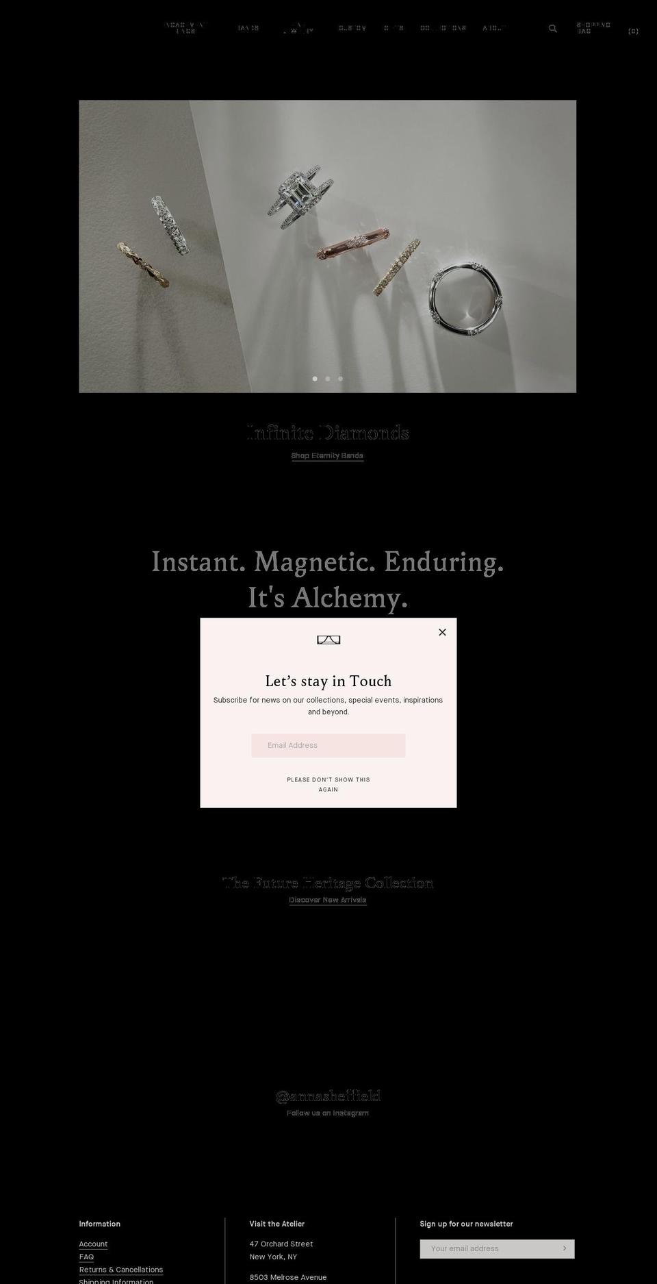 annasheffieldbridal.com — Shopify storefront screenshot