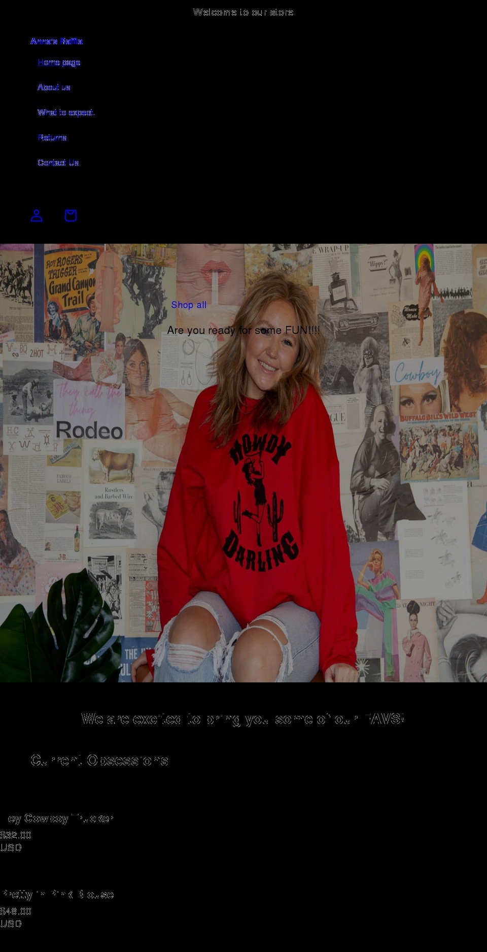 annasraffia.com shopify website screenshot
