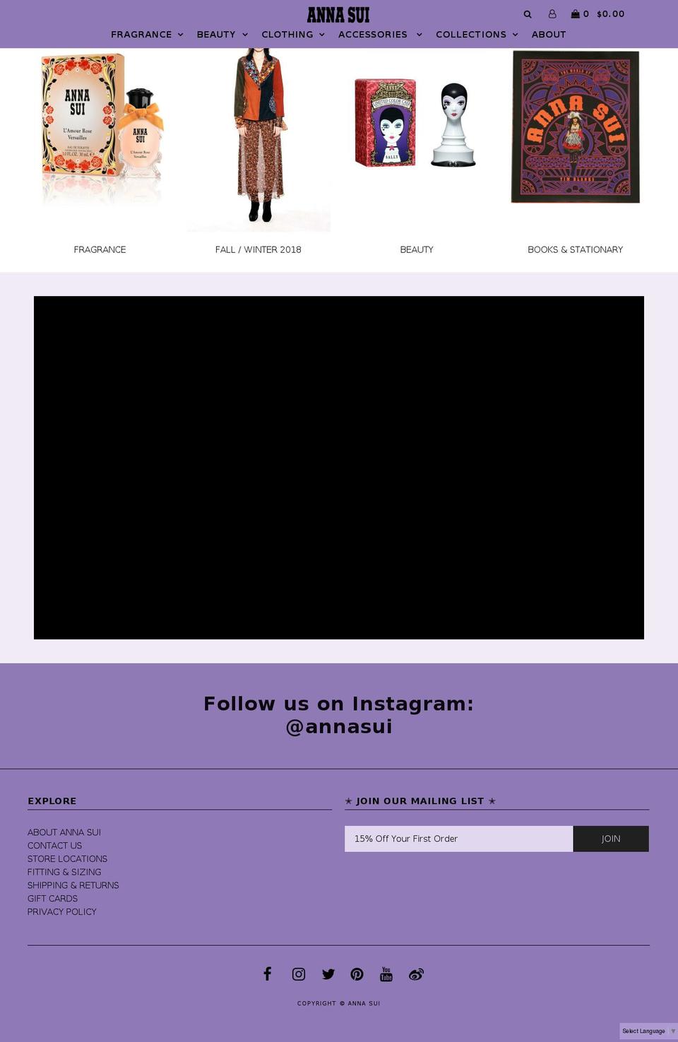 annasui.com — Shopify storefront screenshot