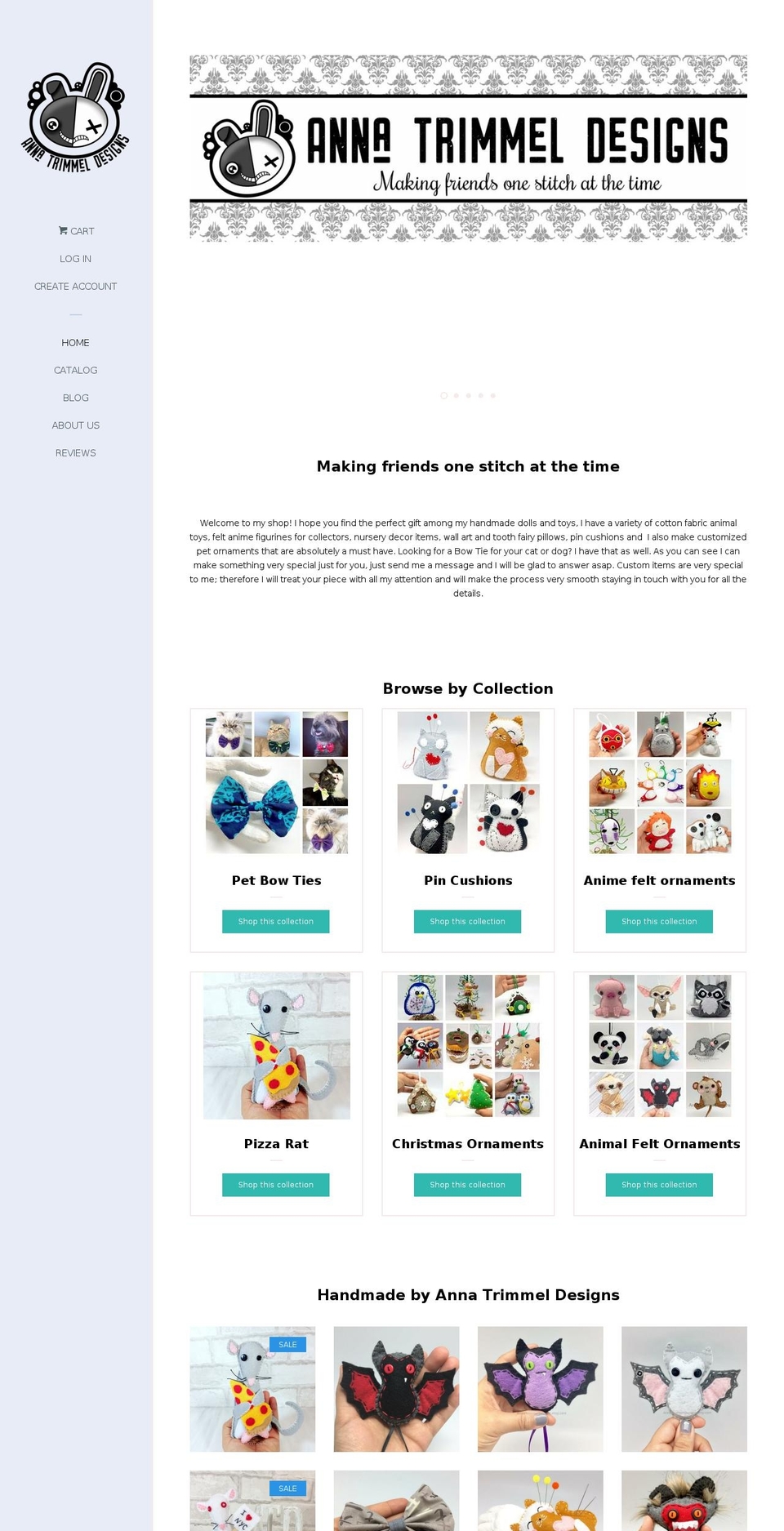 annatrimmeldesigns.com — Shopify storefront screenshot