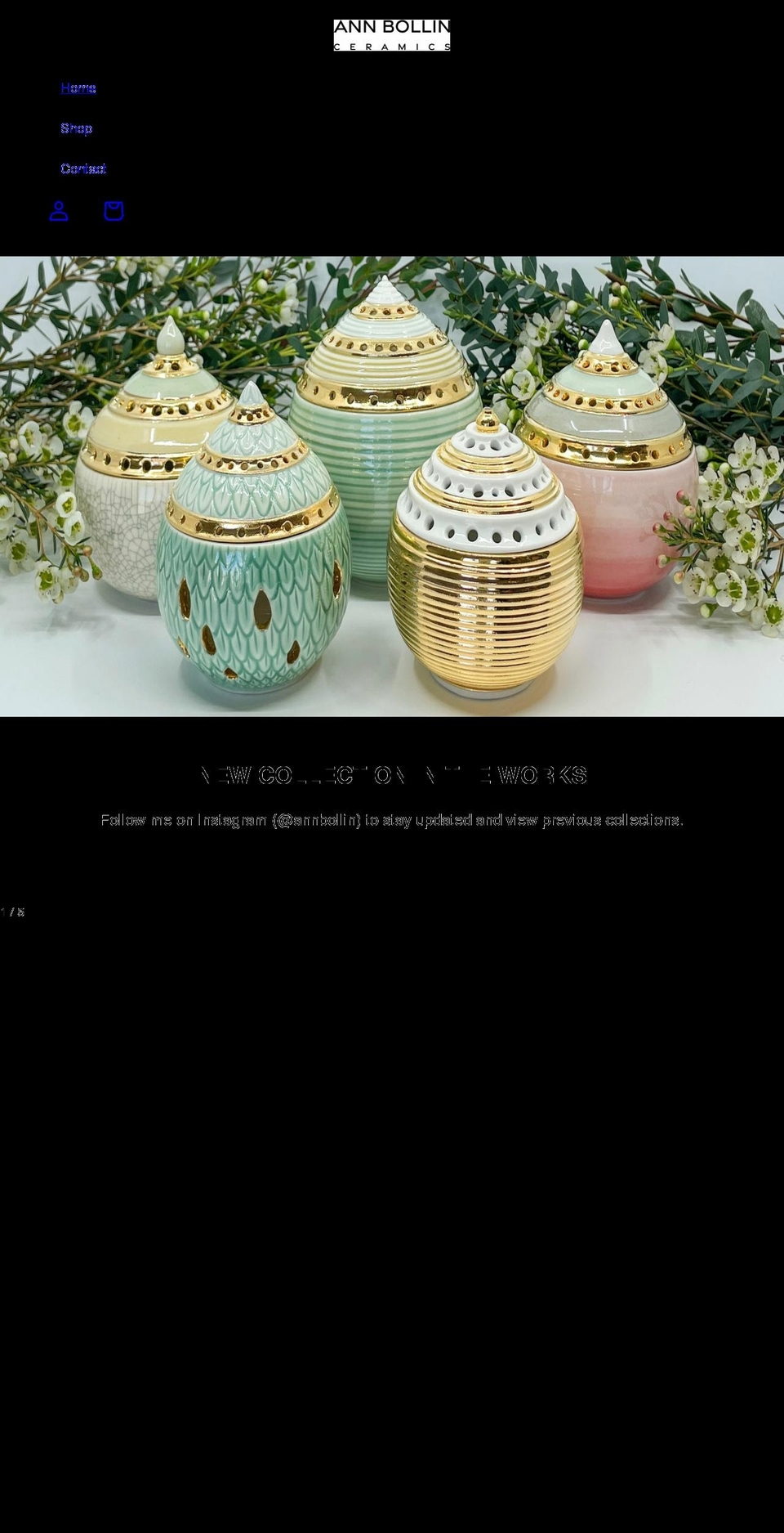 annbollinceramics.com shopify website screenshot
