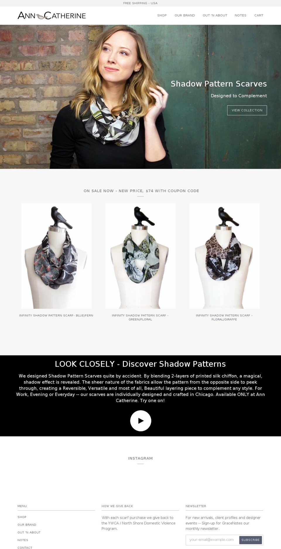 anncatherine.com shopify website screenshot