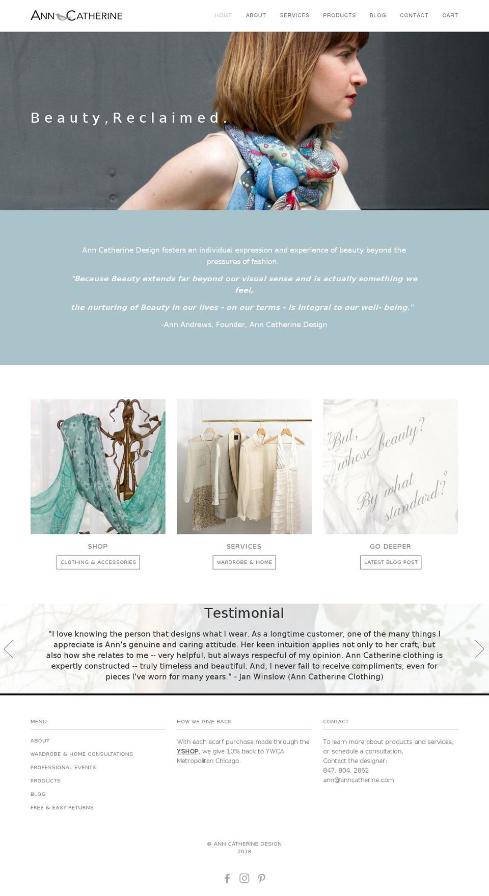 anncatherinedesign.com — Shopify storefront screenshot