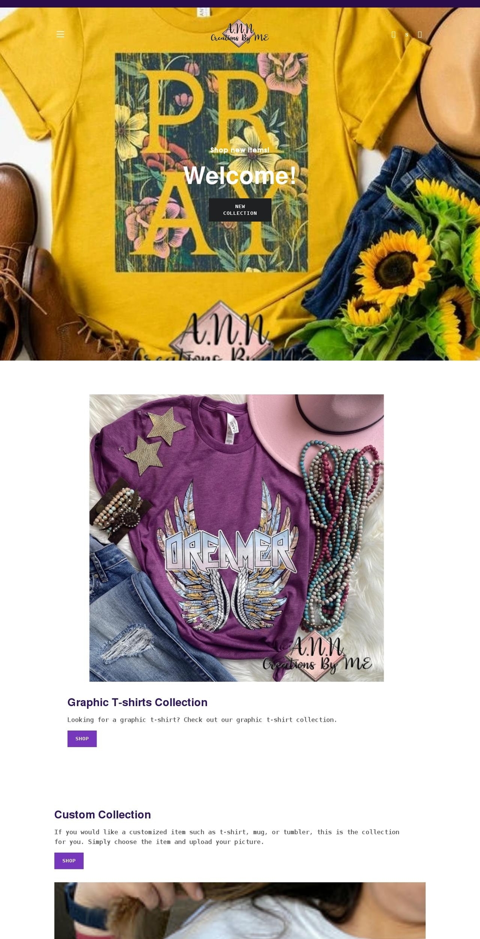 anncreationsbyme.com shopify website screenshot