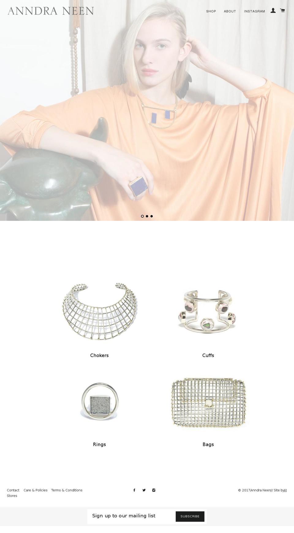 anndraneen.com shopify website screenshot