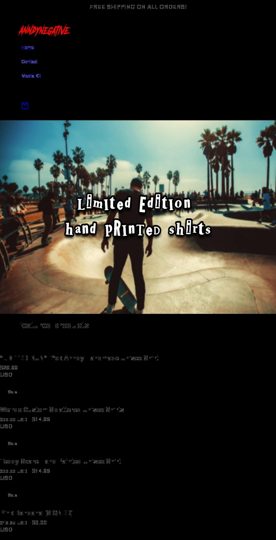 anndynegative.com shopify website screenshot