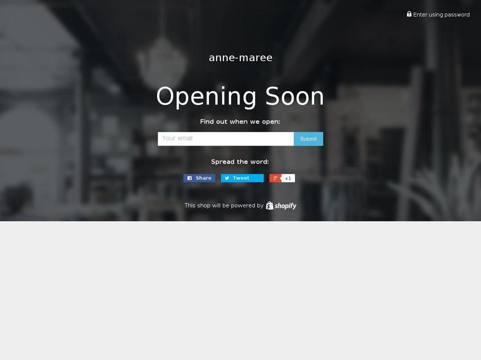 anne-maree.com shopify website screenshot