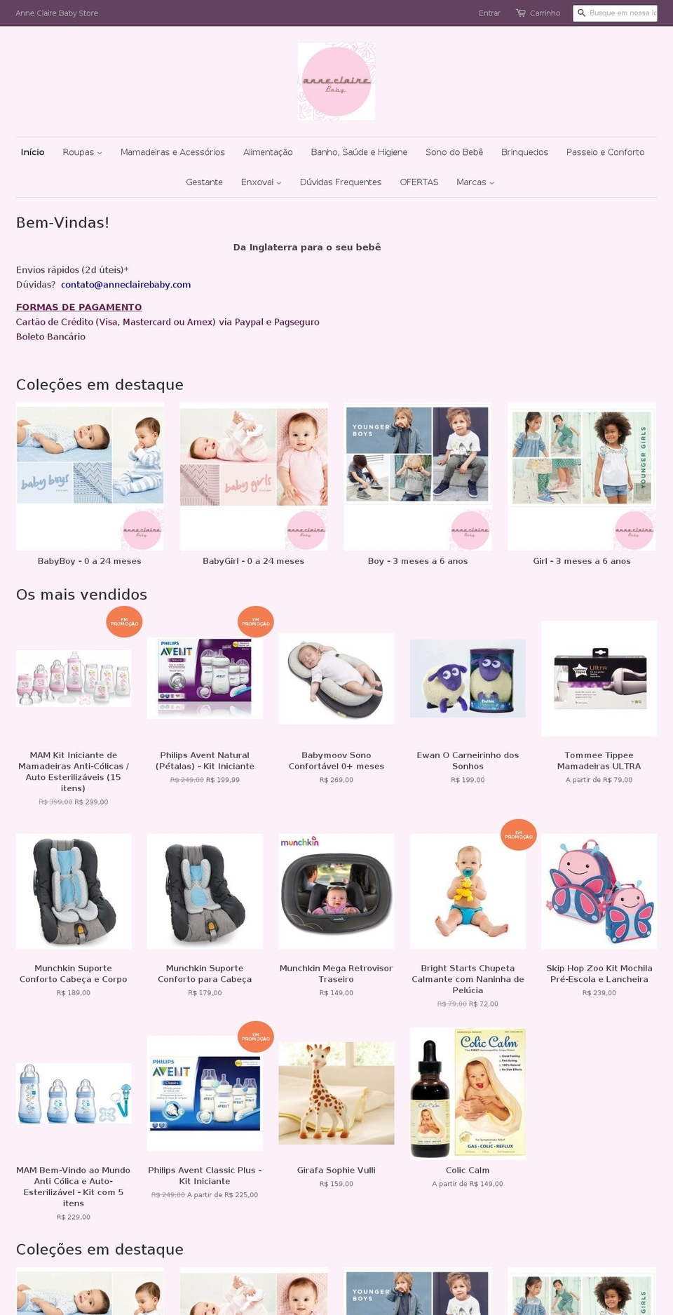 anneclairebaby.com shopify website screenshot