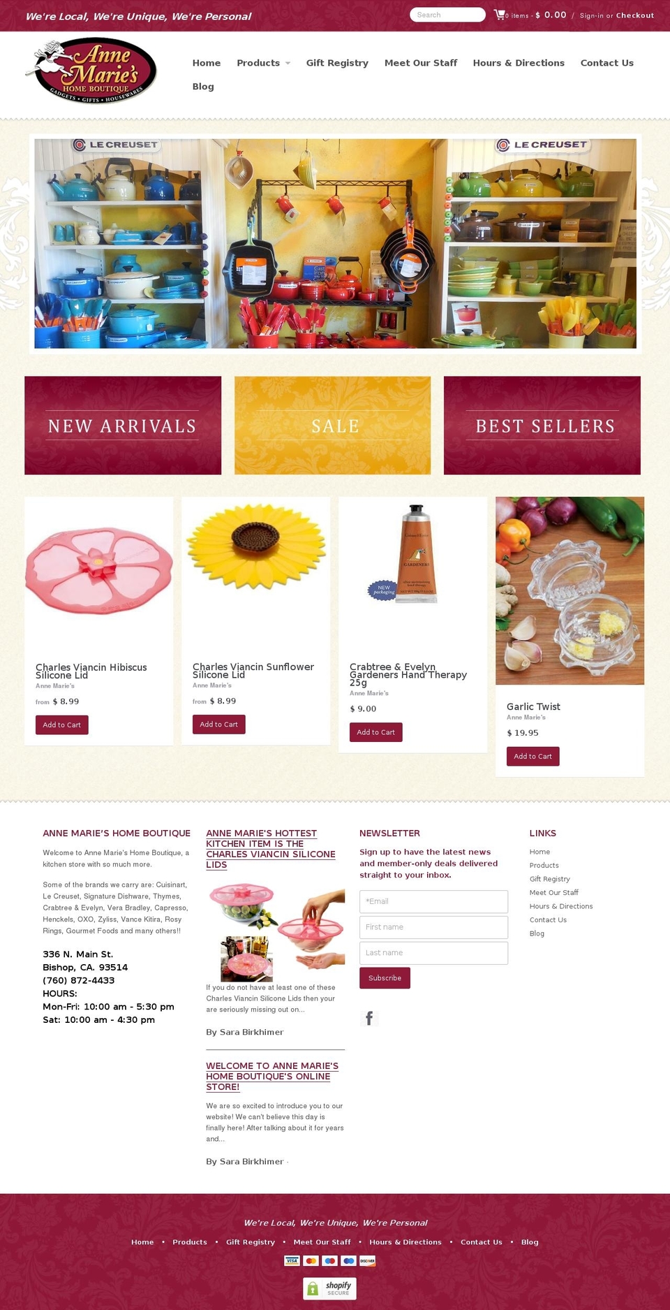 annemarieshomeboutique.com shopify website screenshot
