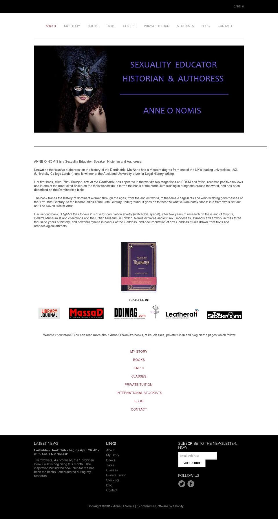 anneonomis.com shopify website screenshot
