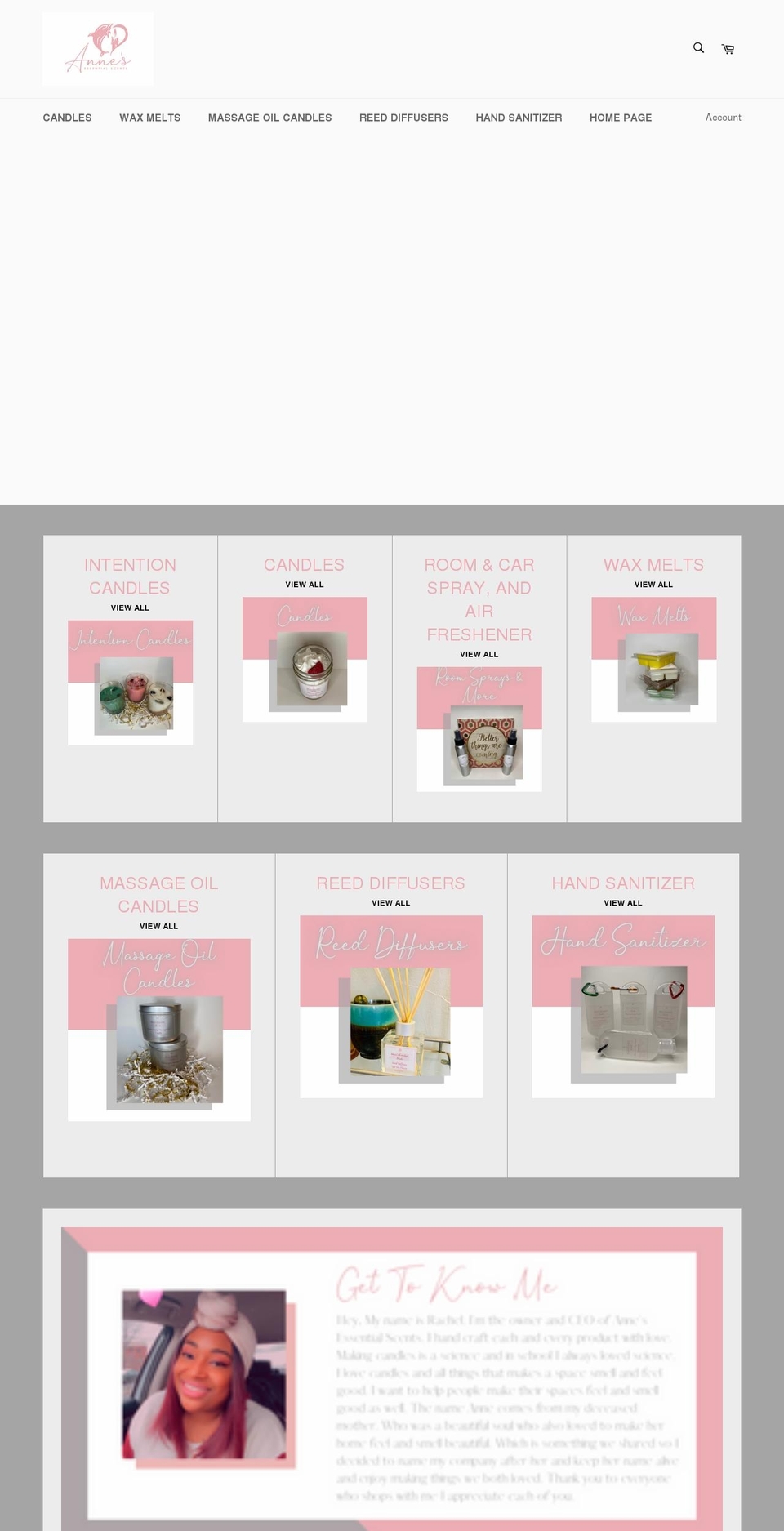 annesessentialscents.com shopify website screenshot