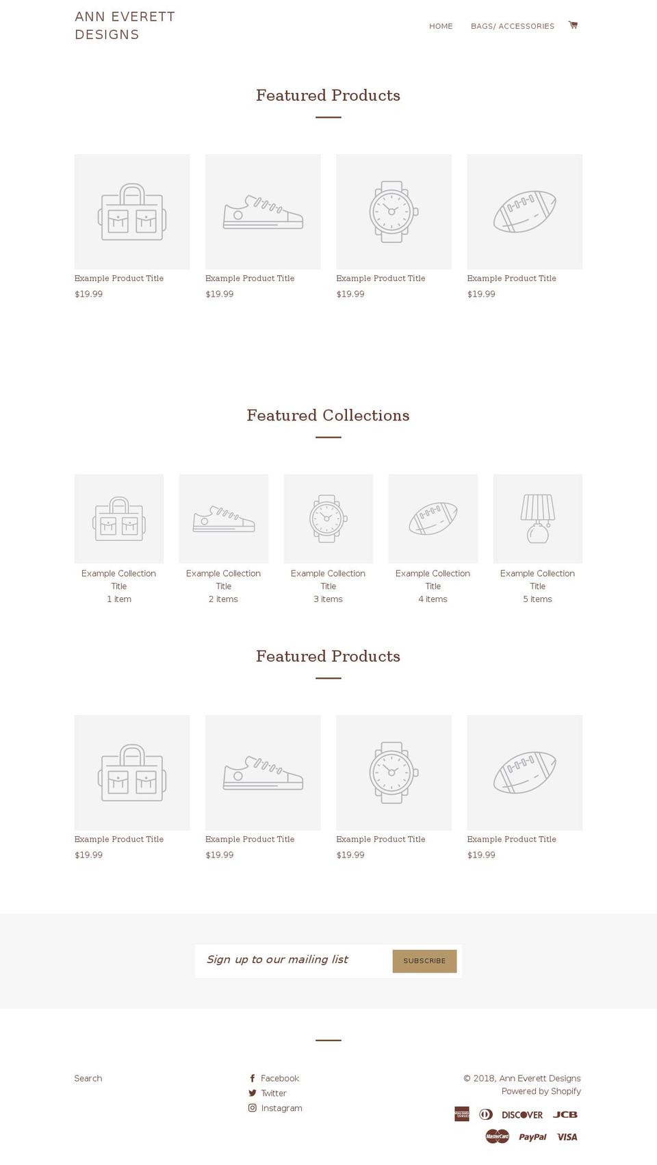 anneverettfd.com — Shopify storefront screenshot