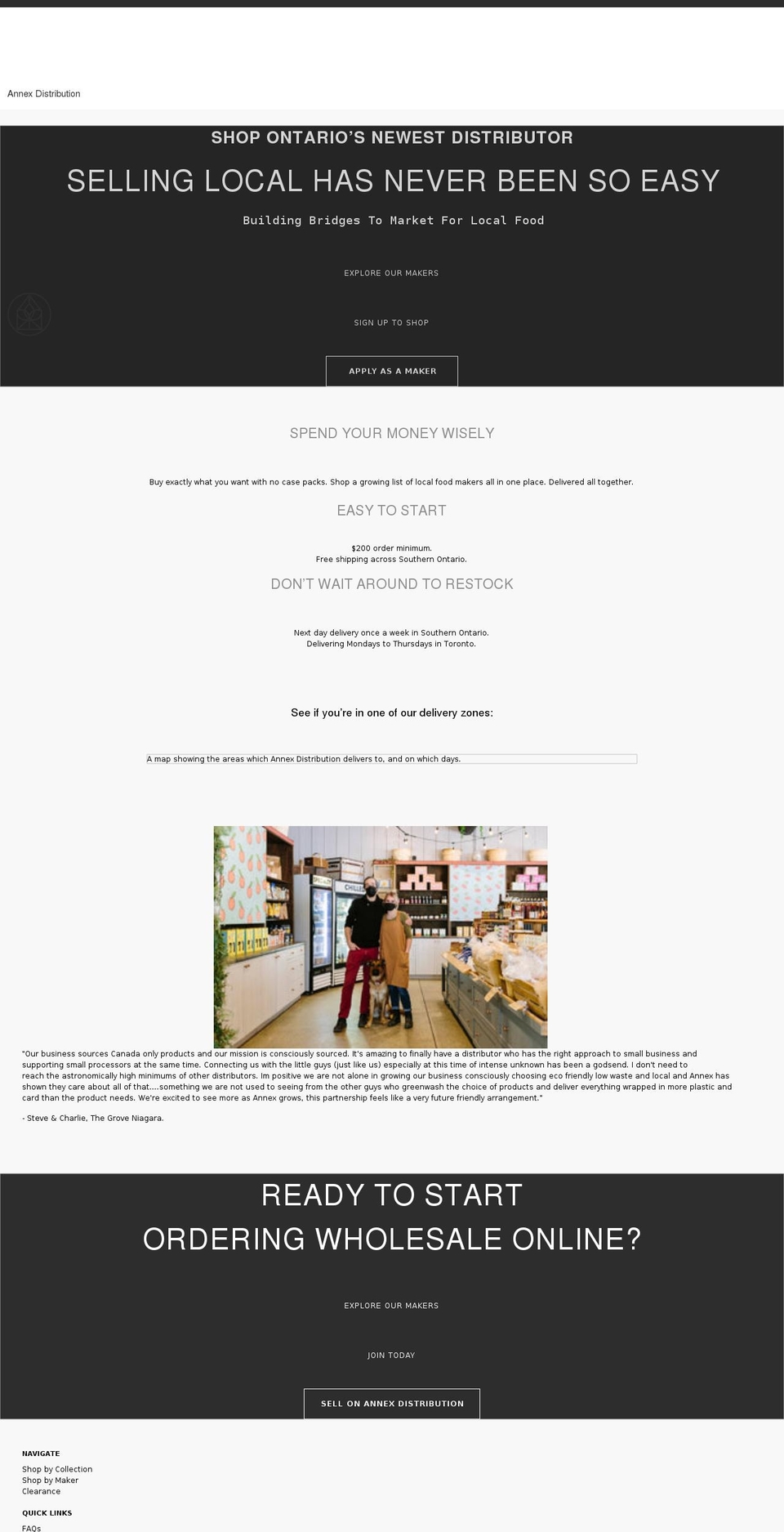 annexdistribution.com shopify website screenshot