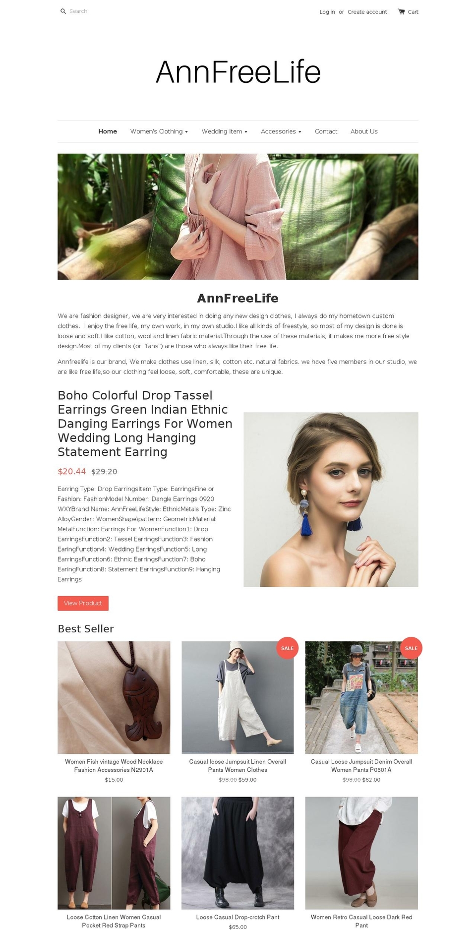 annfreelife.com shopify website screenshot