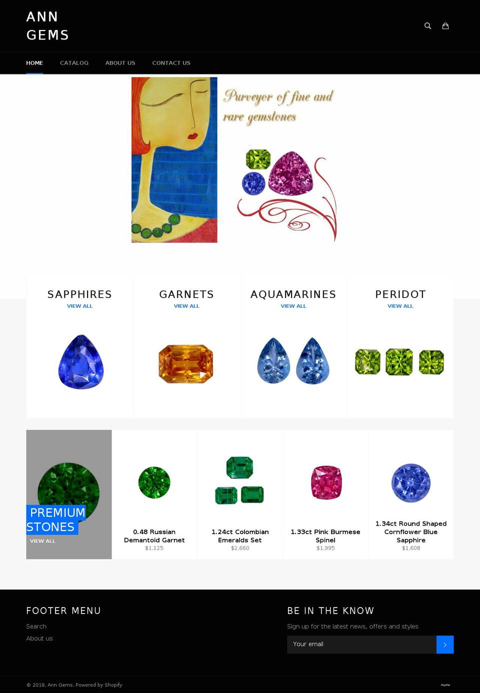 anngems.com shopify website screenshot