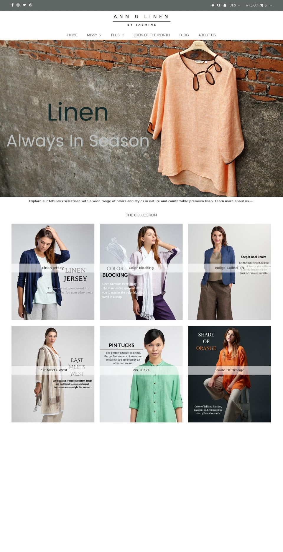 annglinen.com shopify website screenshot