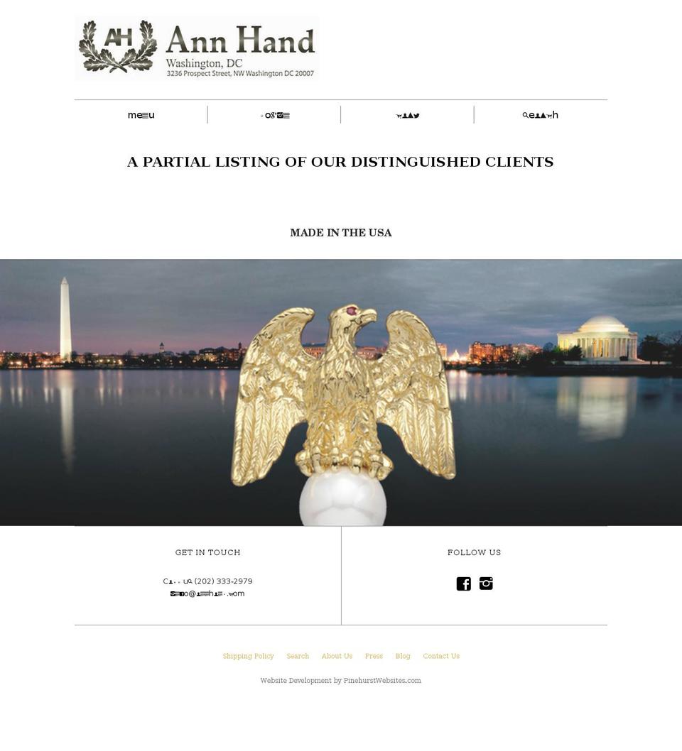 annhand.com shopify website screenshot