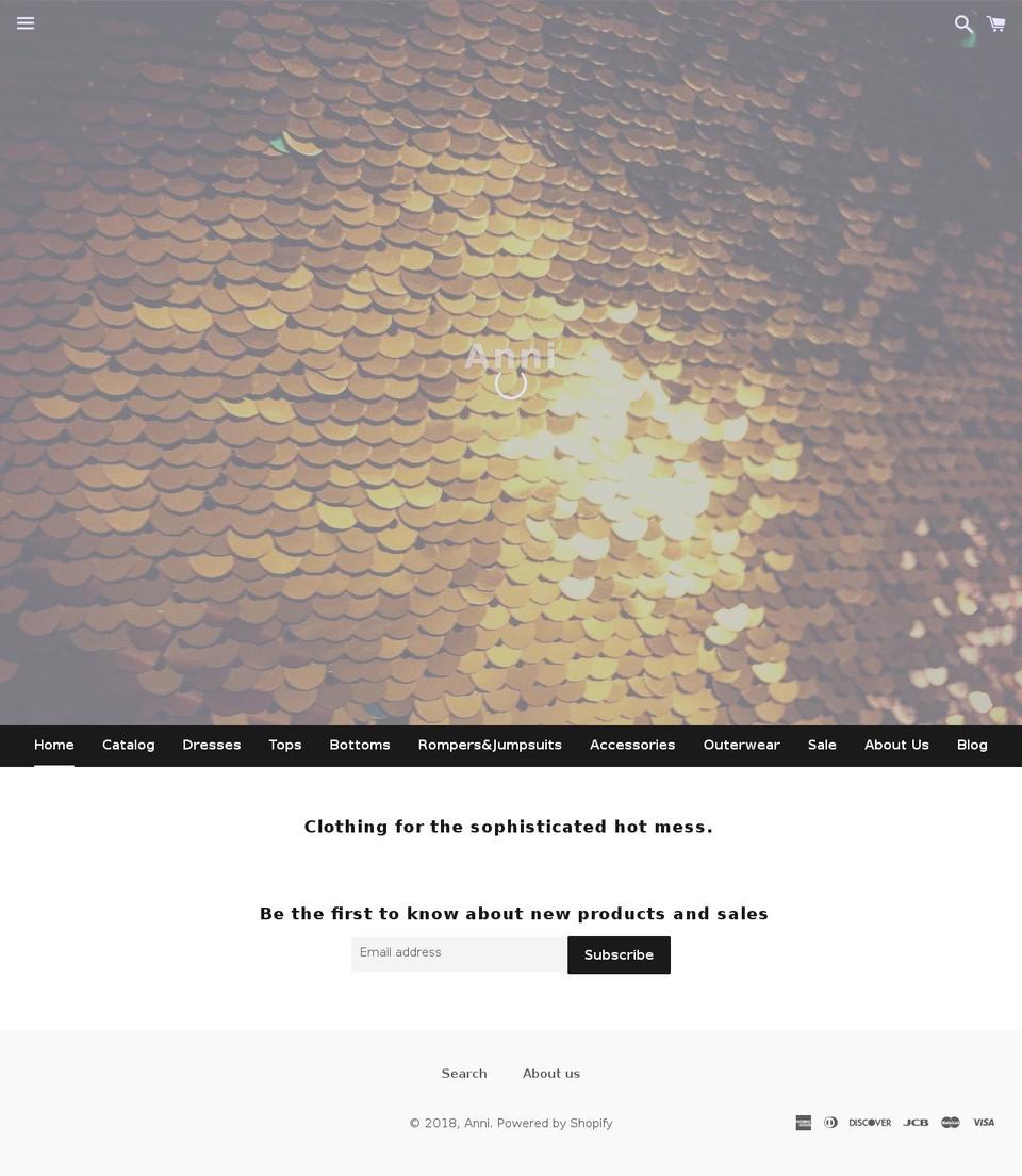 anniclothing.com — Shopify storefront screenshot