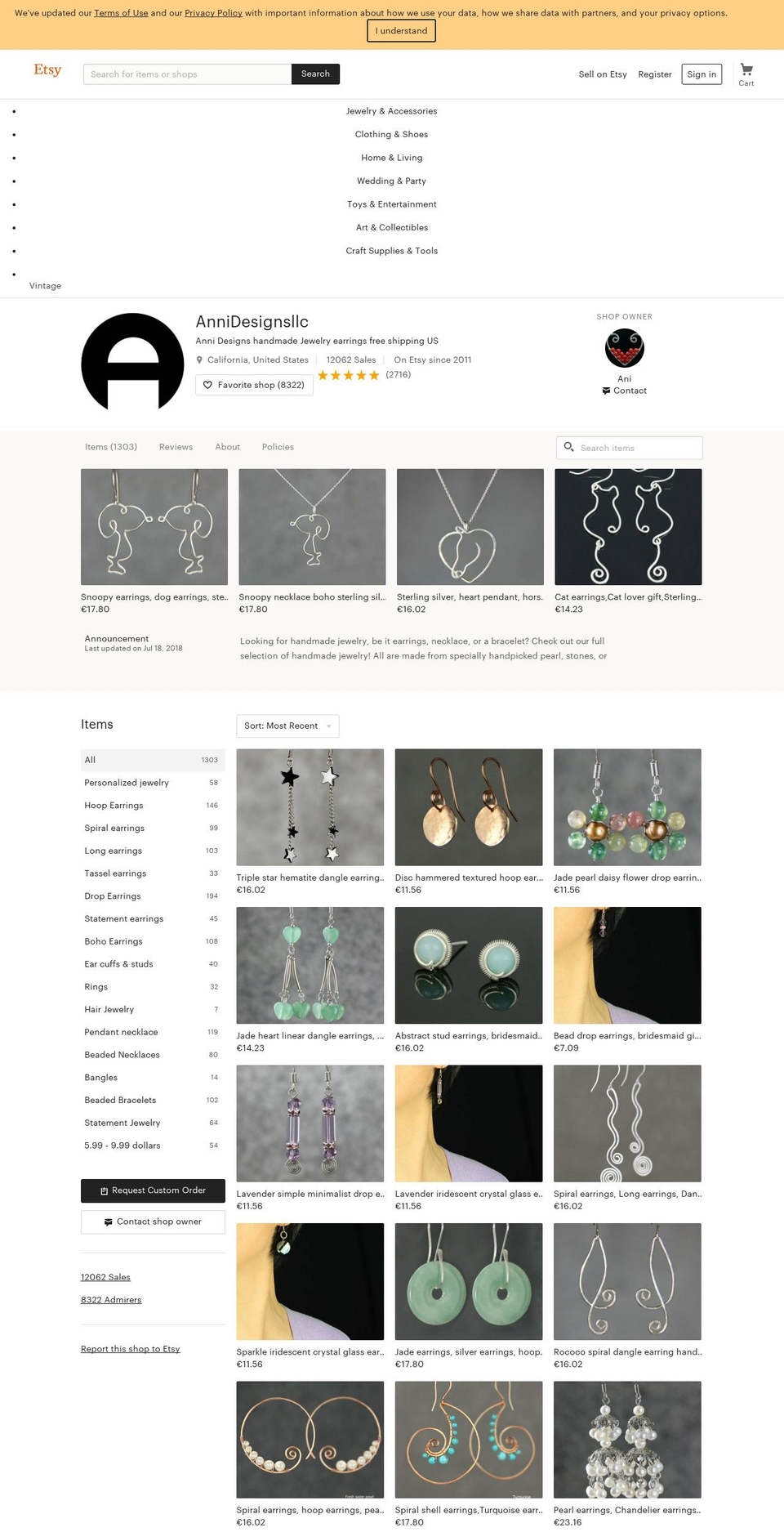 annidesigns.com — Shopify storefront screenshot
