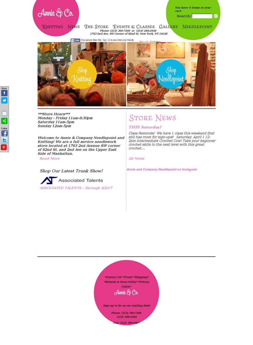 annieandco.com shopify website screenshot