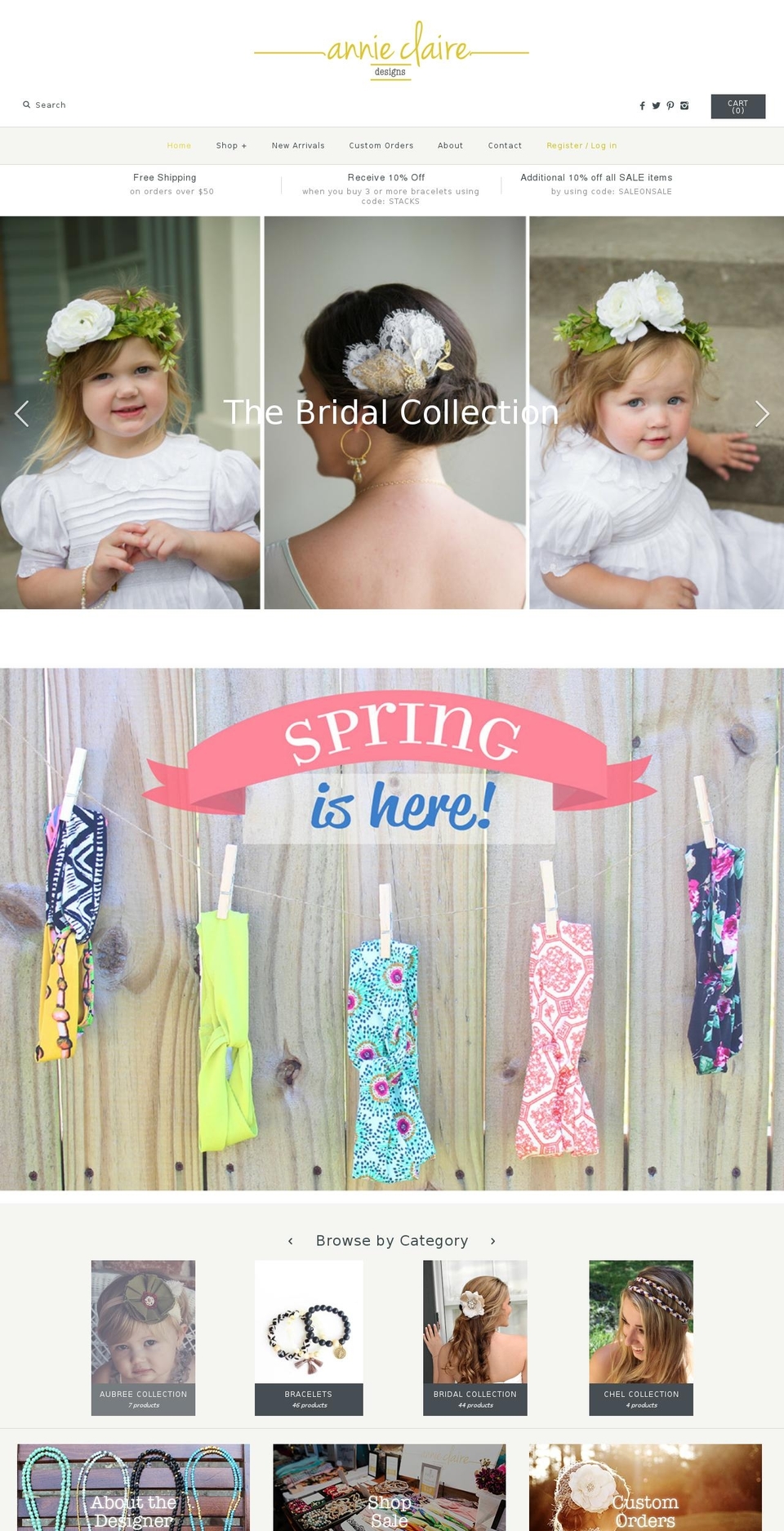 annieclairedesigns.com shopify website screenshot