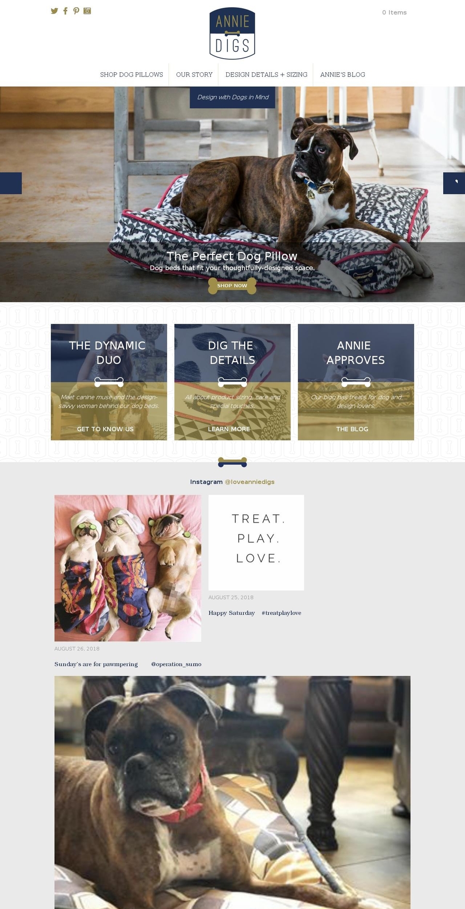anniedigs.com shopify website screenshot