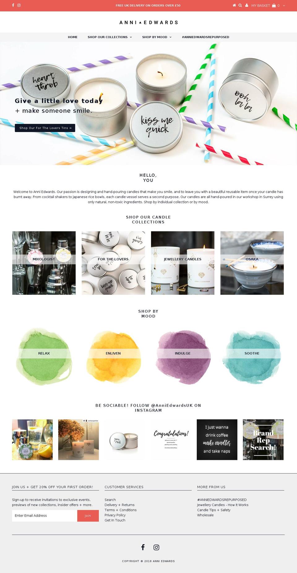 anniedwards.com — Shopify storefront screenshot