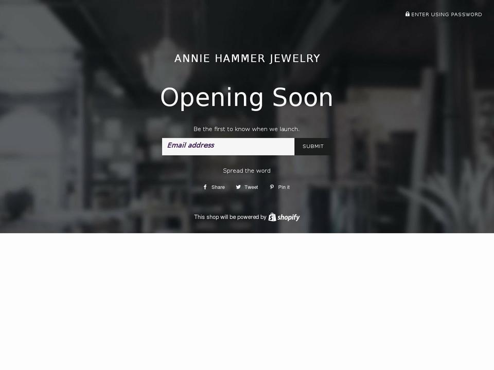 anniehammer.com shopify website screenshot