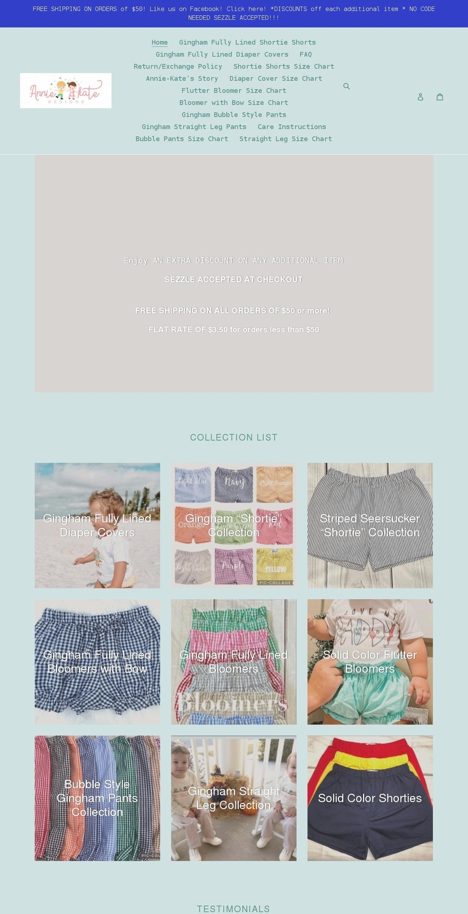 anniekatedesigns.com shopify website screenshot