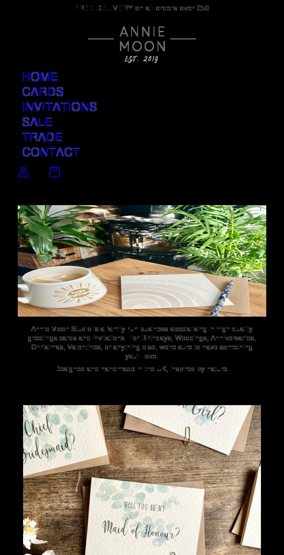 anniemoonstudio.co.uk shopify website screenshot