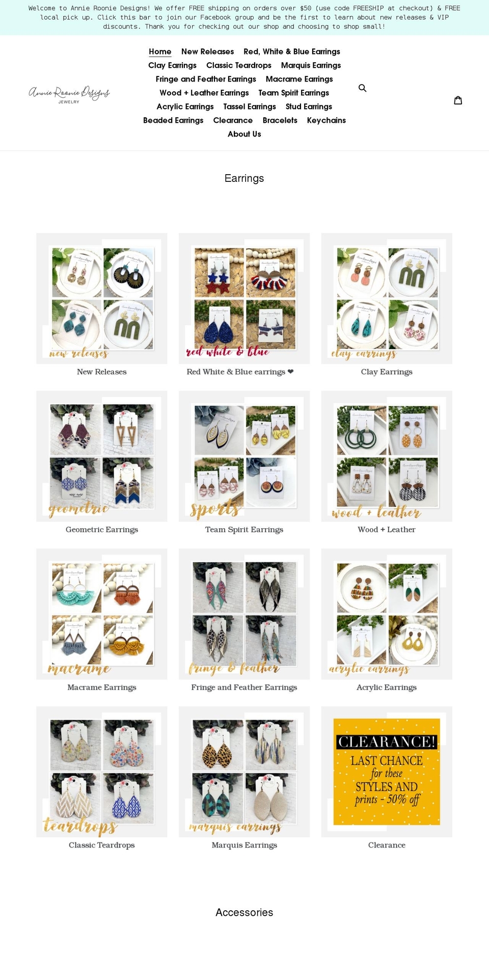 annierooniedesigns.com shopify website screenshot