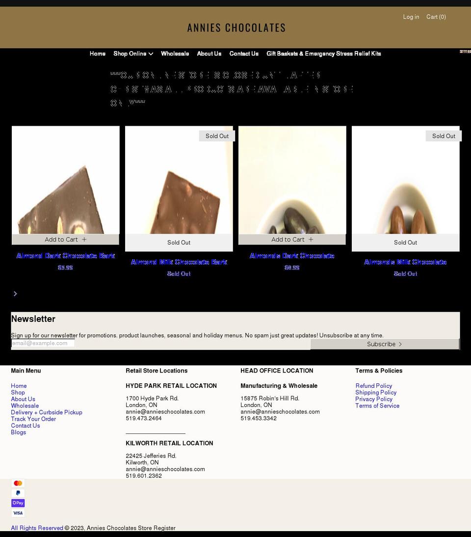 annies-chocolates.myshopify.com shopify website screenshot