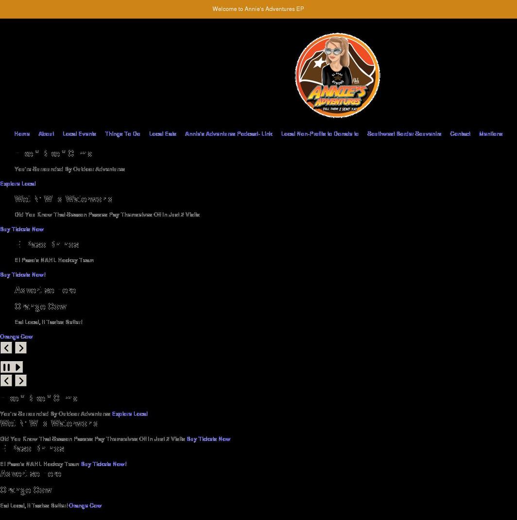 anniesadventuresep.com shopify website screenshot