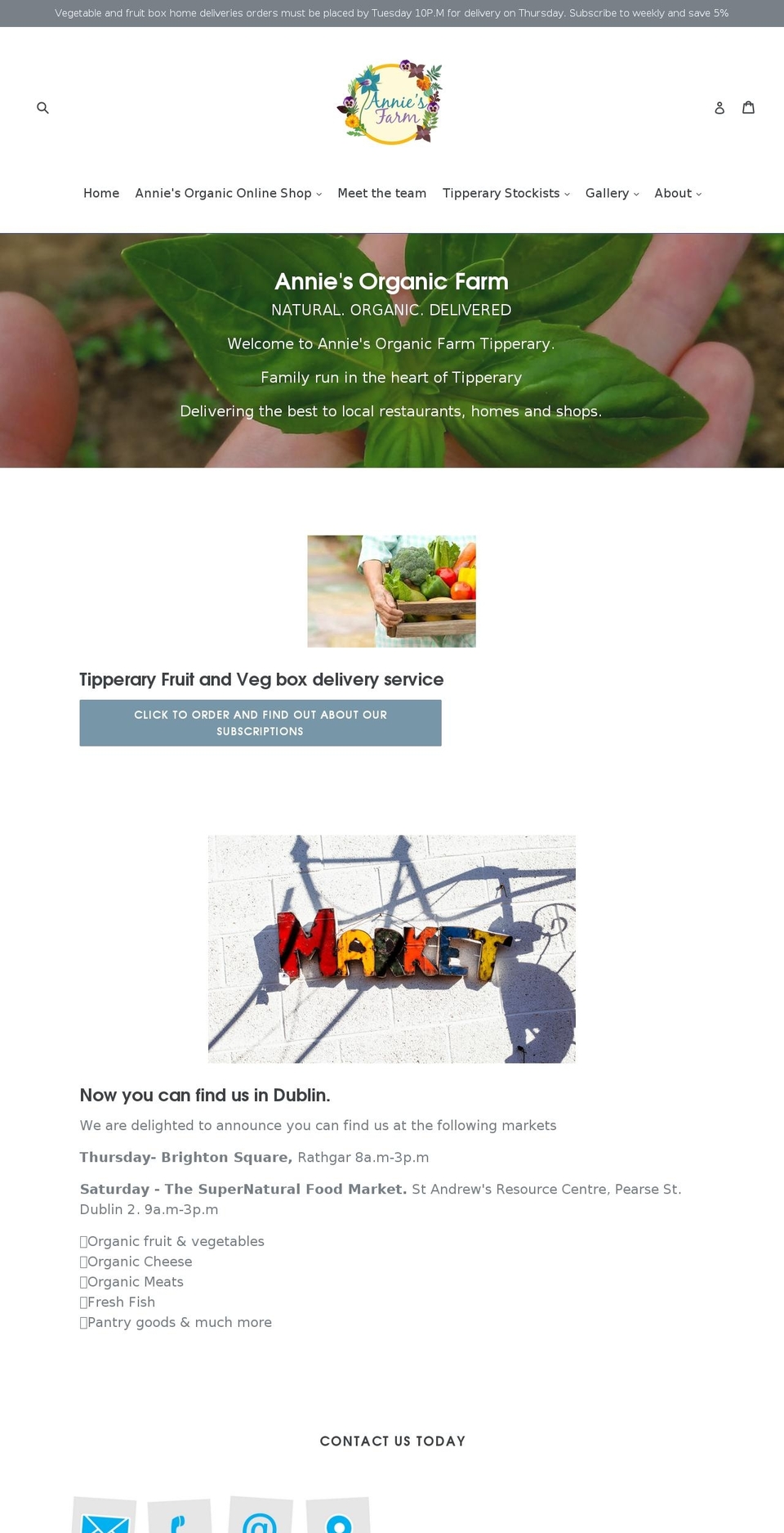 anniesfarmtipperary.ie shopify website screenshot