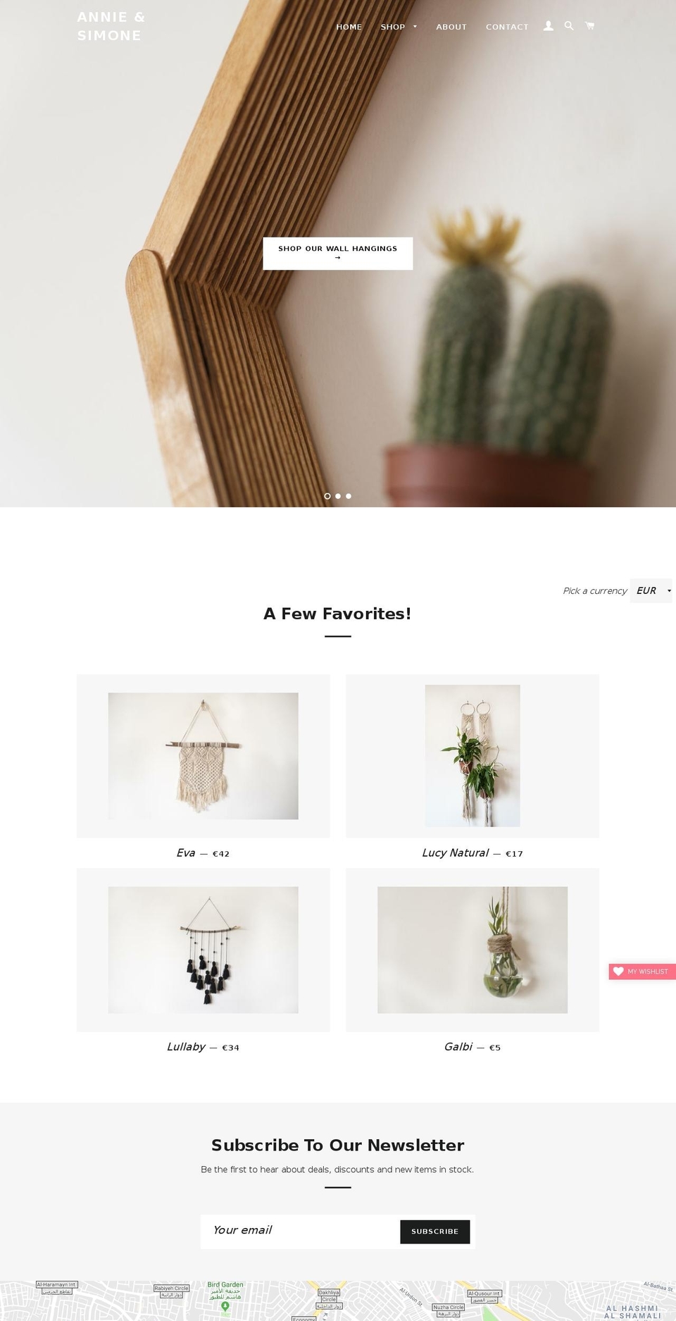 anniesimone.com — Shopify storefront screenshot