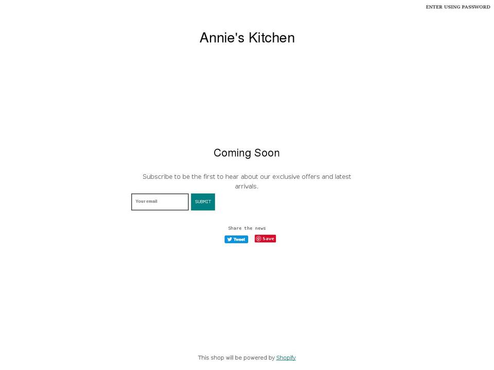 annieskitchen.net shopify website screenshot