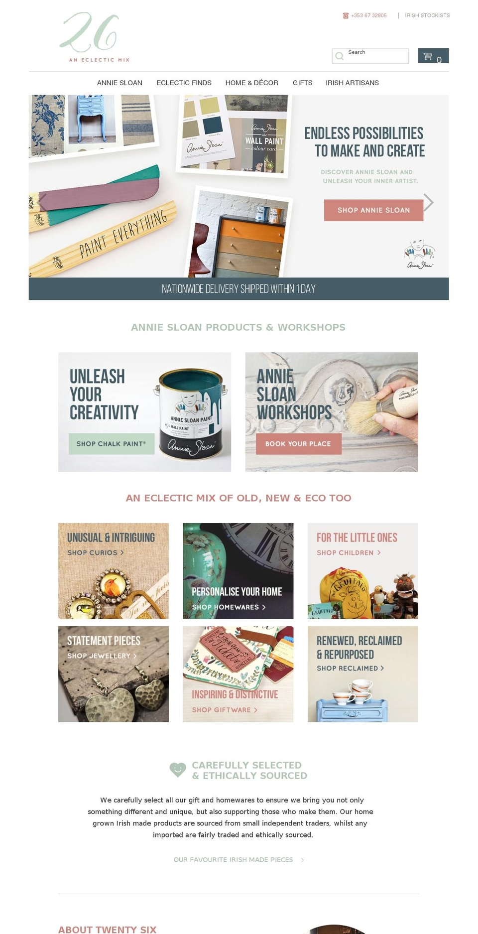 TwentySix website Shopify theme site example anniesloan.ie