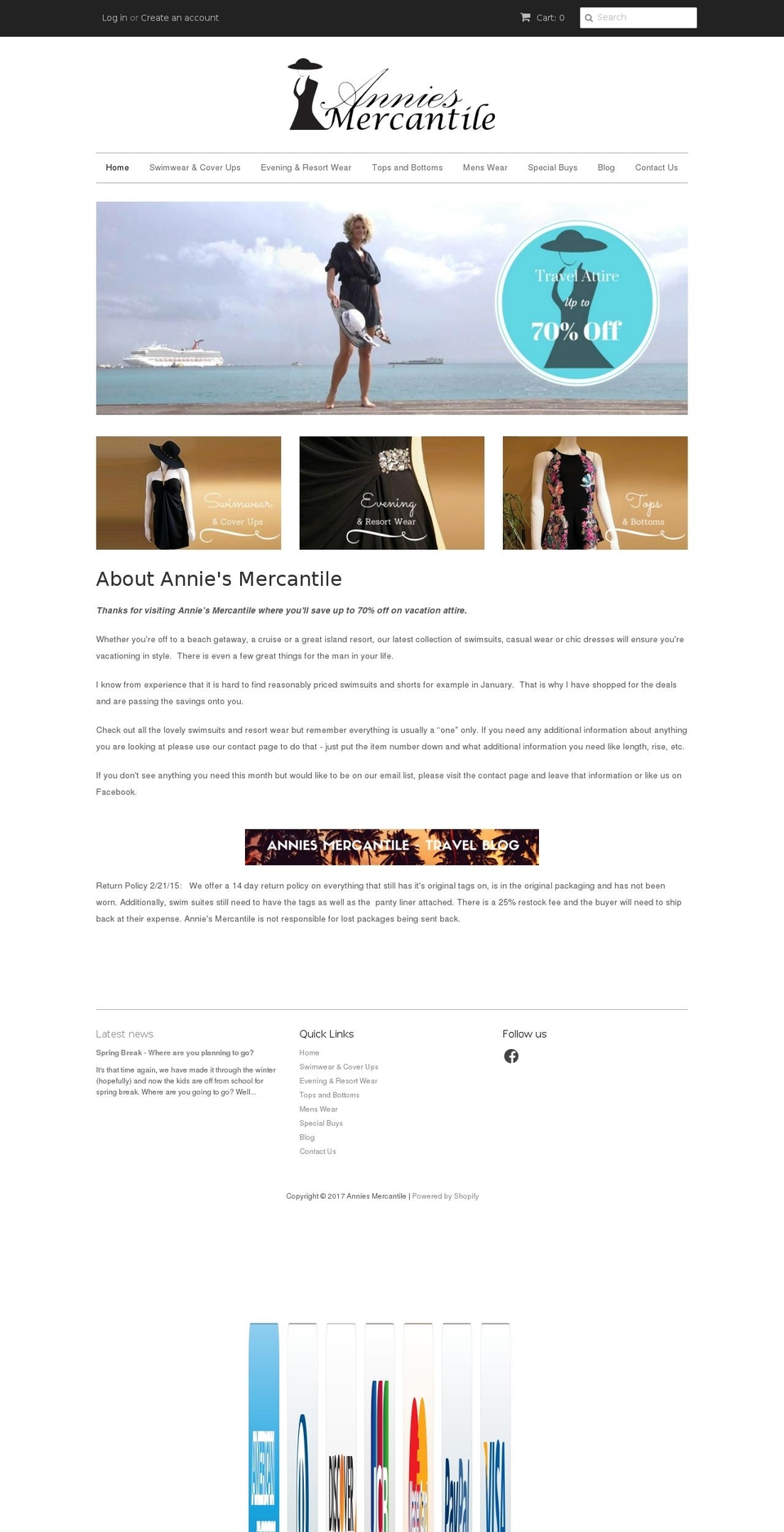 anniesmercantile.com shopify website screenshot