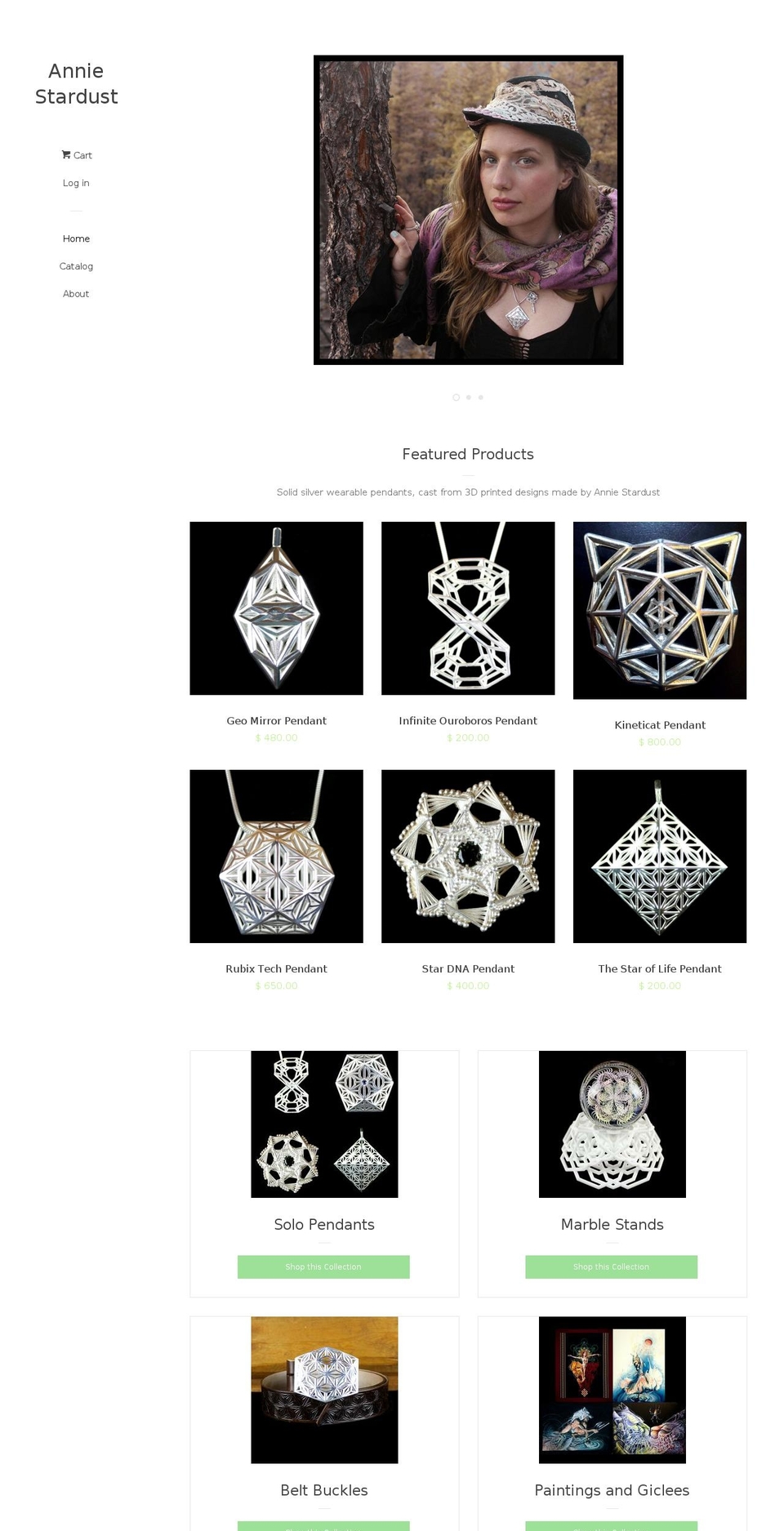 anniestardust.com shopify website screenshot