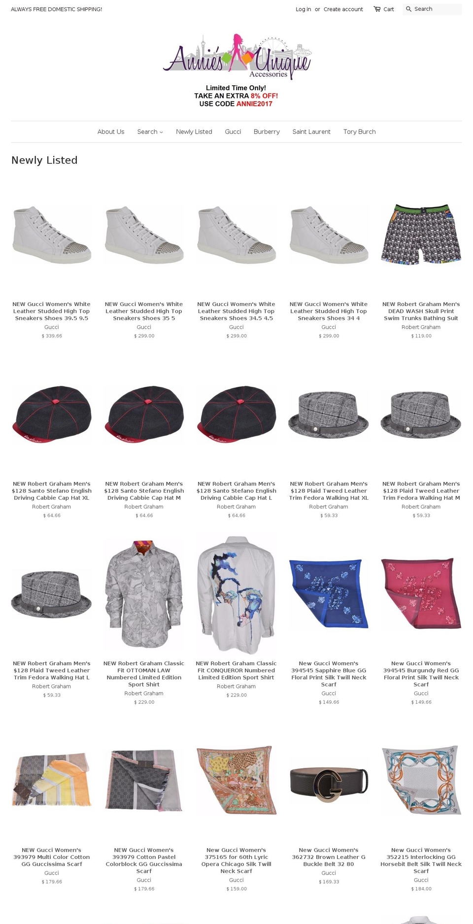 anniesuniqueaccessories.com shopify website screenshot