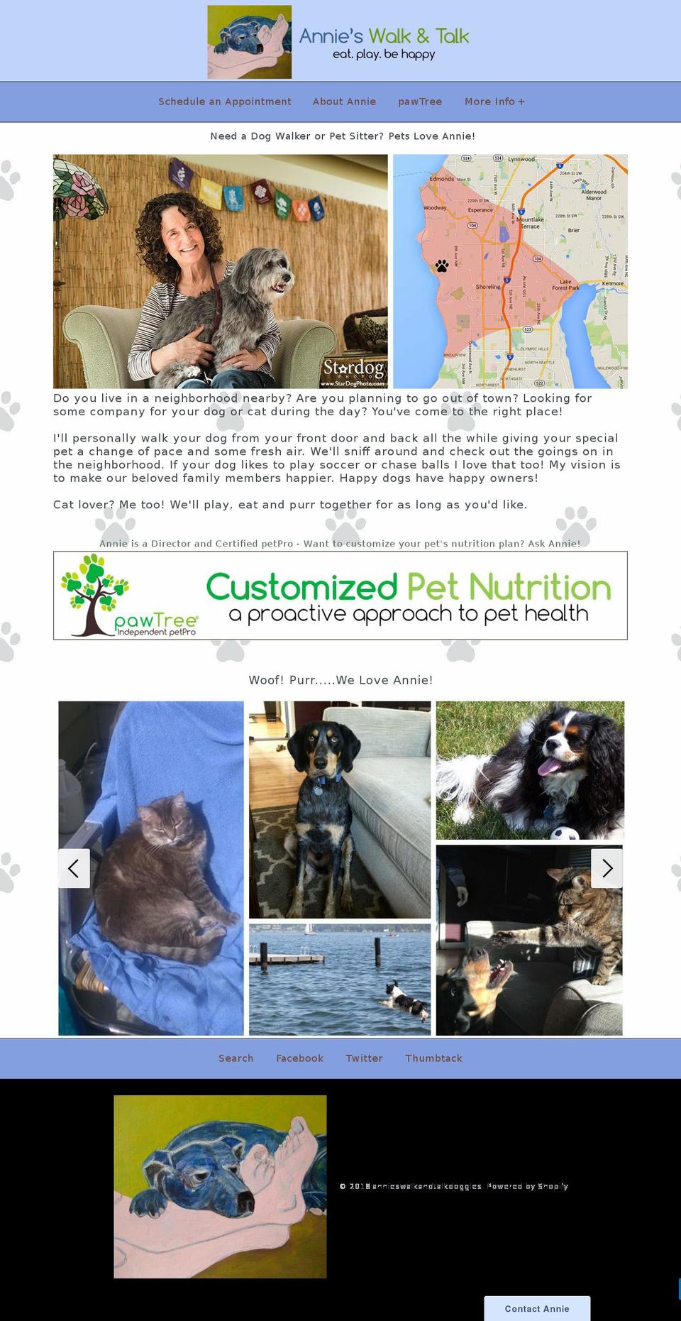 annieswalkandtalkdoggies.com — Shopify storefront screenshot
