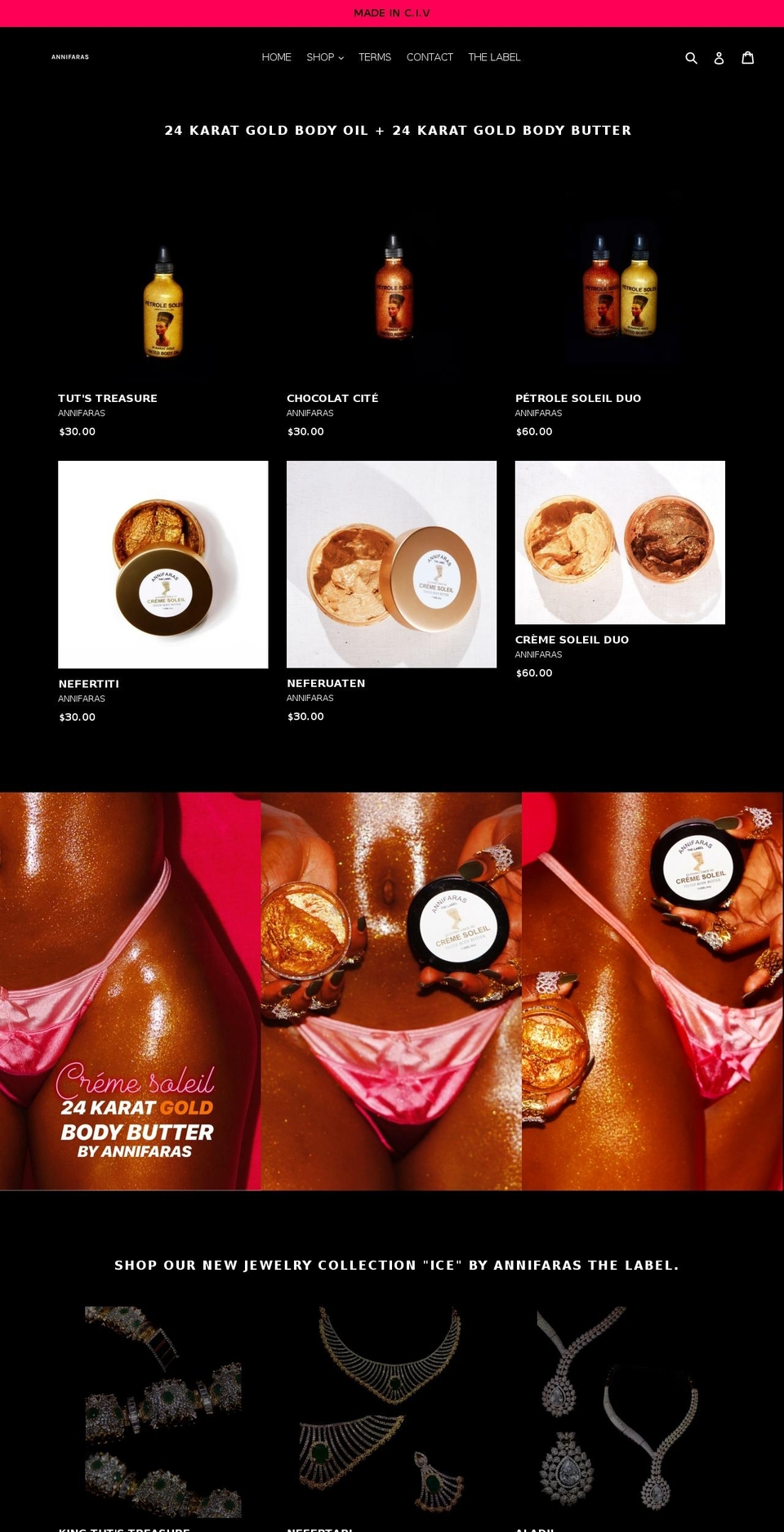 annifaras.com — Shopify storefront screenshot