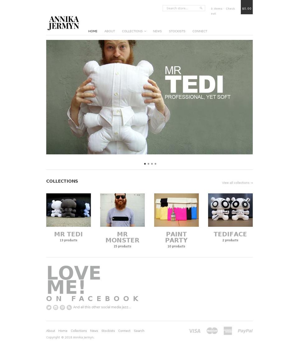 annikajermyn.com — Shopify storefront screenshot