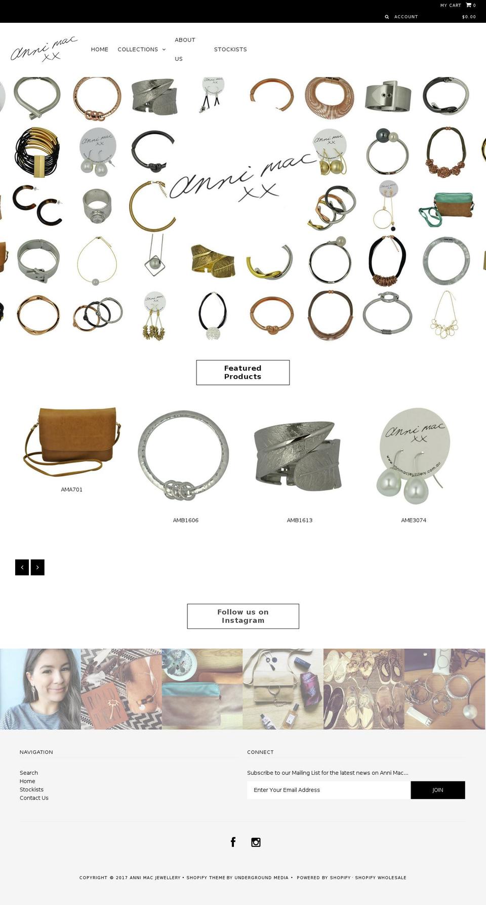 annimacjewellery.com shopify website screenshot