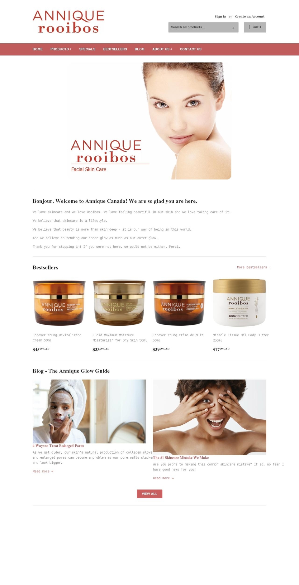 annique.ca shopify website screenshot