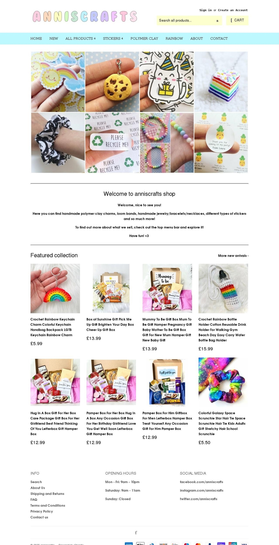 anniscrafts.com shopify website screenshot