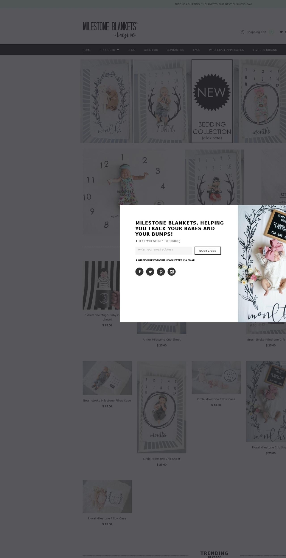 anniversaryblankets.com shopify website screenshot