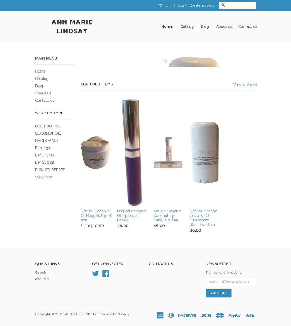 annmarielindsay.com shopify website screenshot