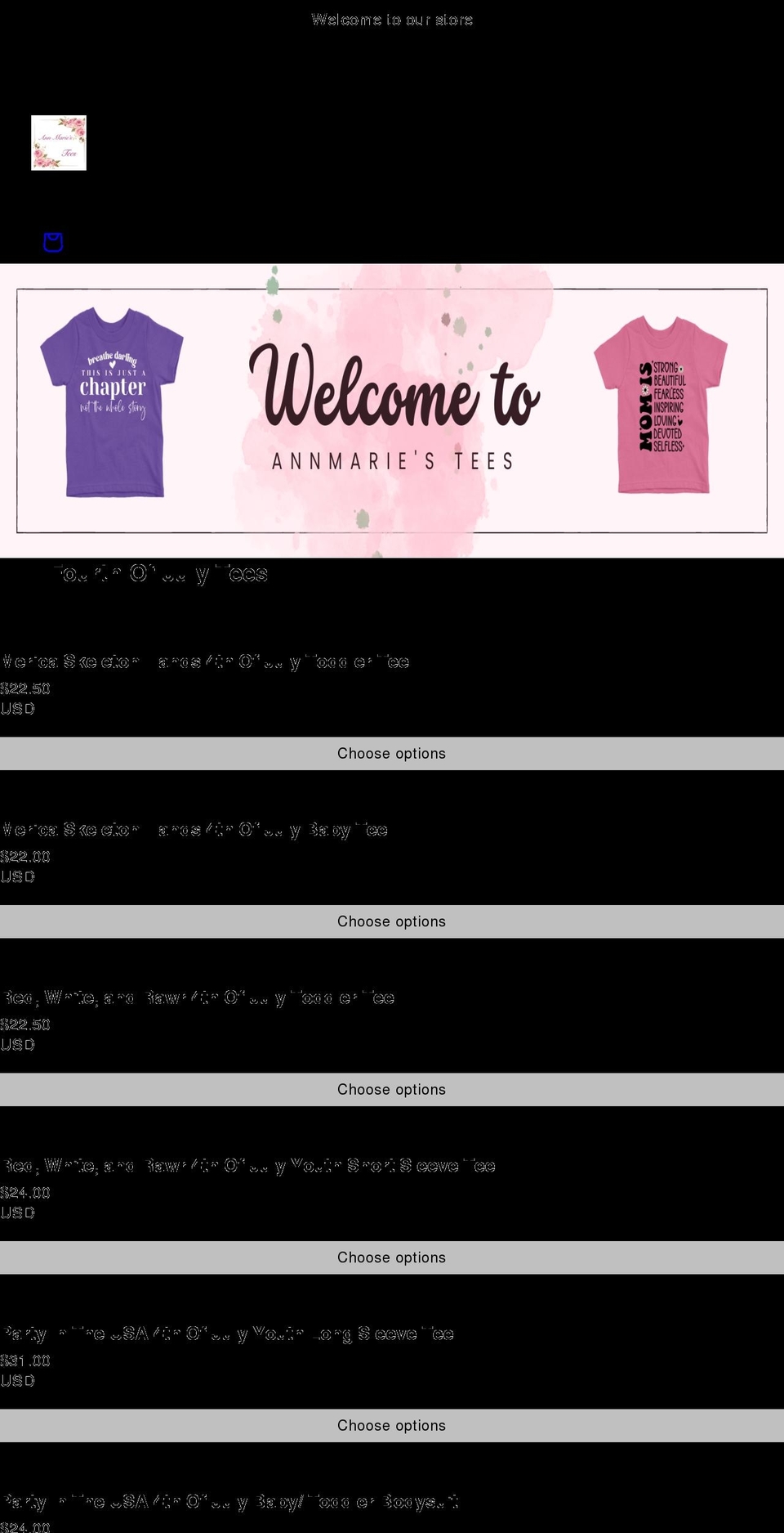 annmariestees.com shopify website screenshot