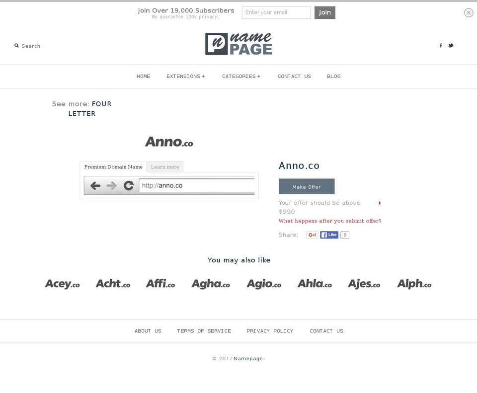 anno.co shopify website screenshot